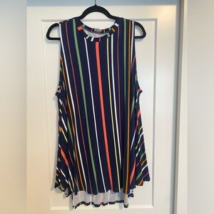 Multi-colored Flowy Tank with longer back